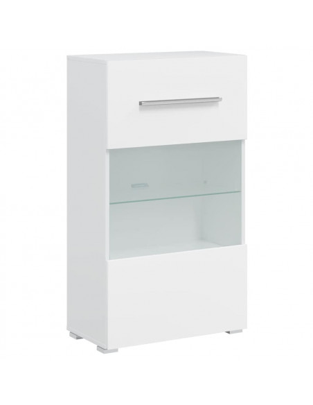 Unità TV 5 pz con Illuminazione a LED Bianco Opaco Truciolato