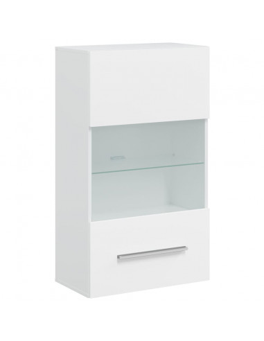 Unità TV 5 pz con Illuminazione a LED Bianco Opaco Truciolato