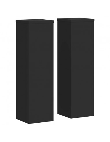 Supporti per Piante 2 pz Neri 17x17x60 cm Legno Multistrato