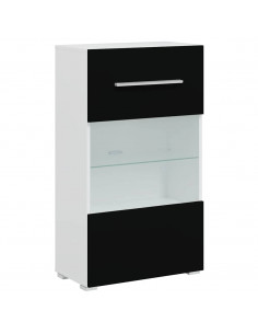 Unità TV 5 pz con Illuminazione a LED Nero Opaco Truciolato 2