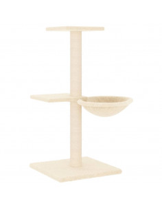 Albero per Gatti con Tiragraffi in Sisal Crema 72 cm