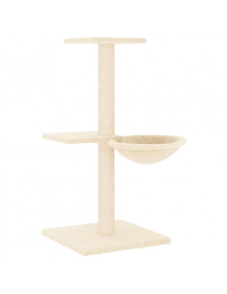 Albero per Gatti con Tiragraffi in Sisal Crema 72 cm