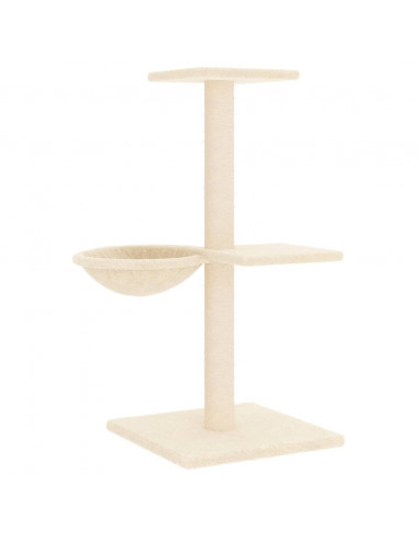 Albero per Gatti con Tiragraffi in Sisal Crema 72 cm