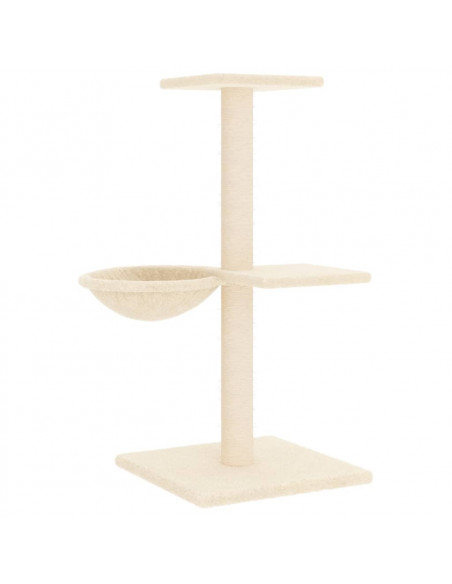 Albero per Gatti con Tiragraffi in Sisal Crema 72 cm