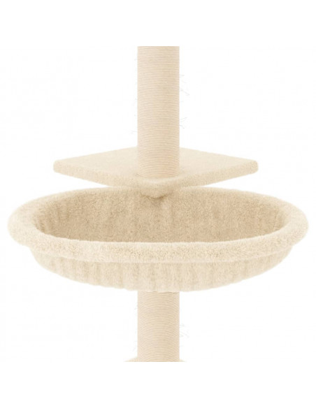 Albero per Gatti con Tiragraffi in Sisal Crema 72 cm
