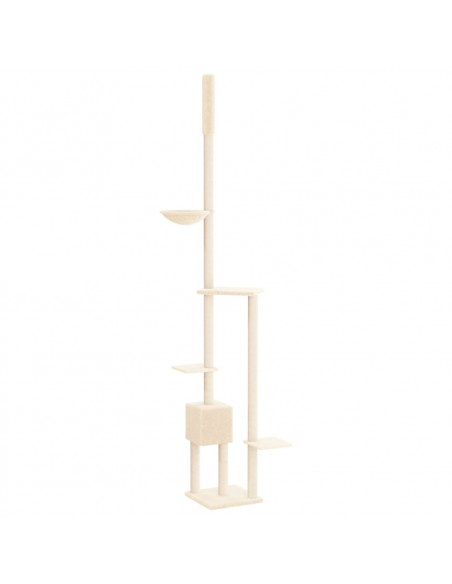 Albero per Gatti da Pavimento a Soffitto Crema 258,5-284,5 cm