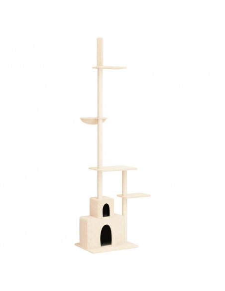 Albero per Gatti da Pavimento a Soffitto Crema 250,5-276,5 cm