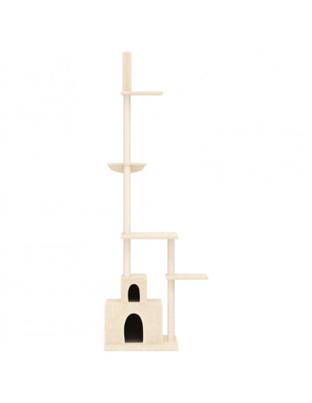 Albero per Gatti da Pavimento a Soffitto Crema 250,5-276,5 cm