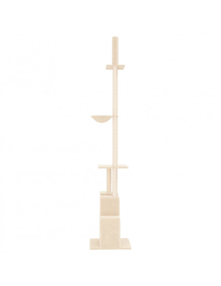 Albero per Gatti da Pavimento a Soffitto Crema 250,5-276,5 cm