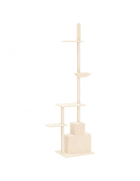 Albero per Gatti da Pavimento a Soffitto Crema 250,5-276,5 cm