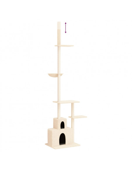 Albero per Gatti da Pavimento a Soffitto Crema 250,5-276,5 cm