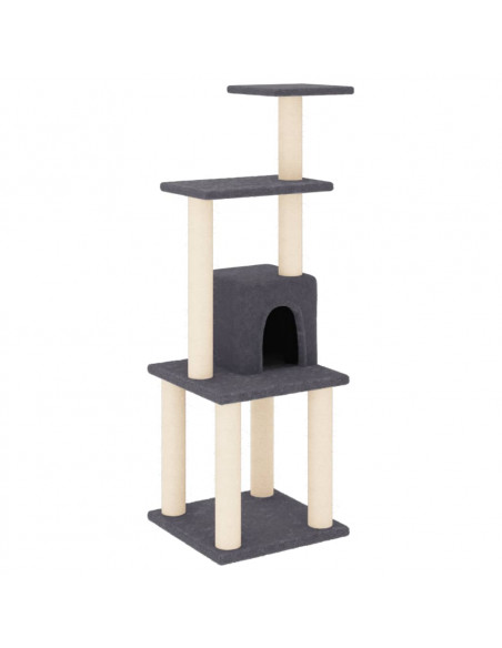 Albero per Gatti con Tiragraffi in Sisal Grigio Scuro 105 cm
