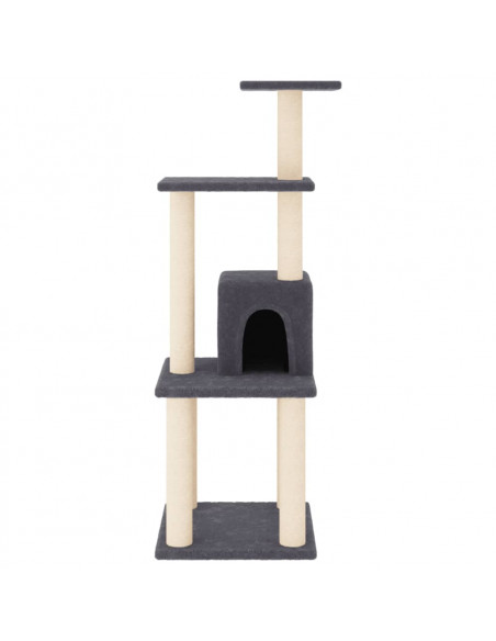 Albero per Gatti con Tiragraffi in Sisal Grigio Scuro 105 cm