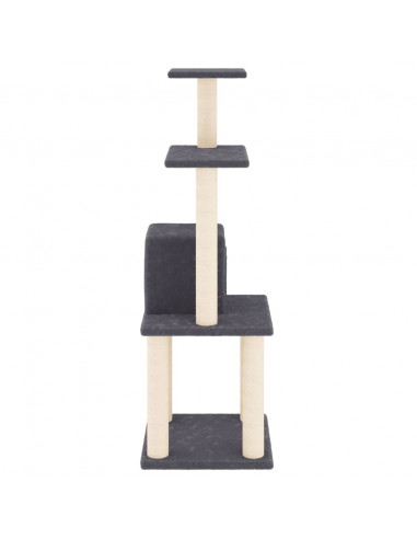Albero per Gatti con Tiragraffi in Sisal Grigio Scuro 105 cm