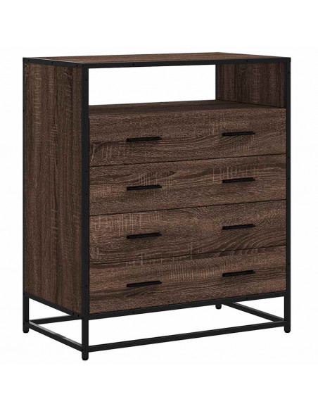 Cassettiera Rovere Marrone 70x41x70 cm in Legno Multistrato
