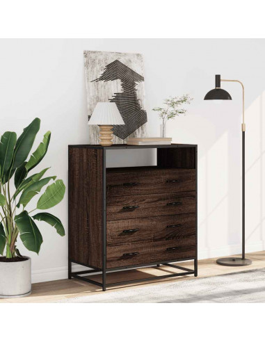 Cassettiera Rovere Marrone 70x41x70 cm in Legno Multistrato