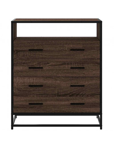 Cassettiera Rovere Marrone 70x41x70 cm in Legno Multistrato