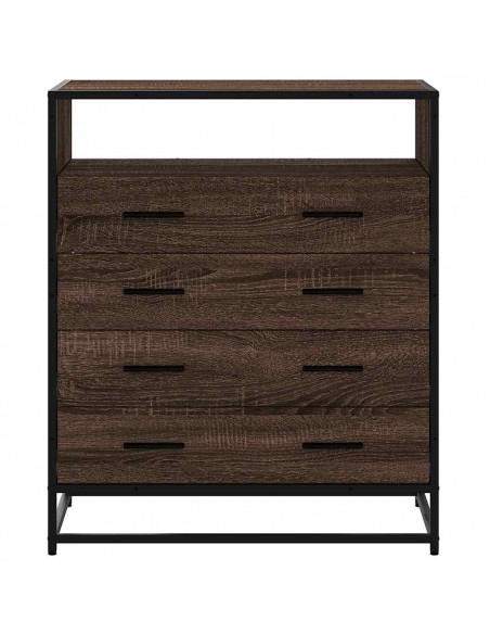 Cassettiera Rovere Marrone 70x41x70 cm in Legno Multistrato