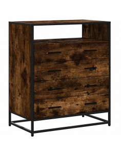 Cassettiera Rovere Fumo 70x41x70 cm in Legno Multistrato