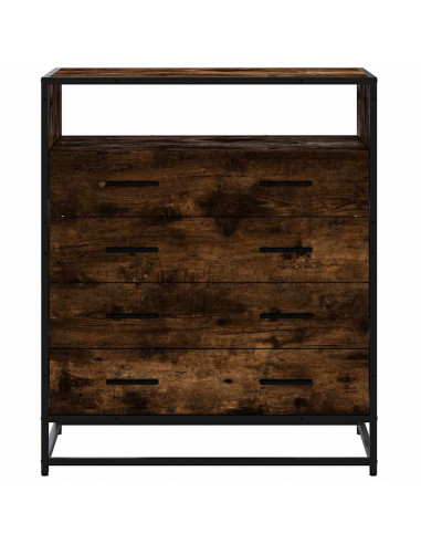 Cassettiera Rovere Fumo 70x41x70 cm in Legno Multistrato