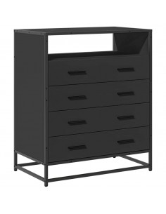 Cassettiera Nera 70x41x70 cm in Legno Multistrato