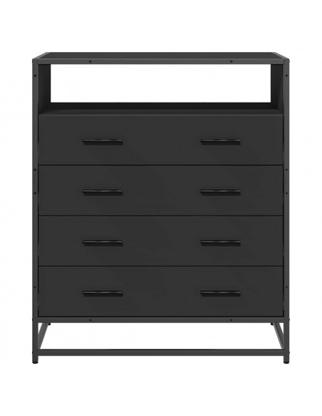 Cassettiera Nera 70x41x70 cm in Legno Multistrato
