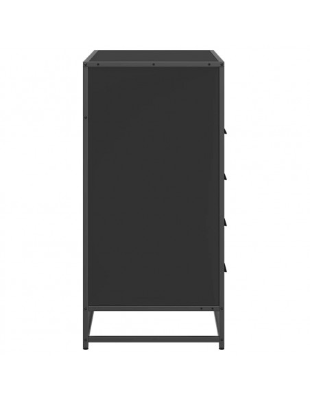 Cassettiera Nera 70x41x70 cm in Legno Multistrato