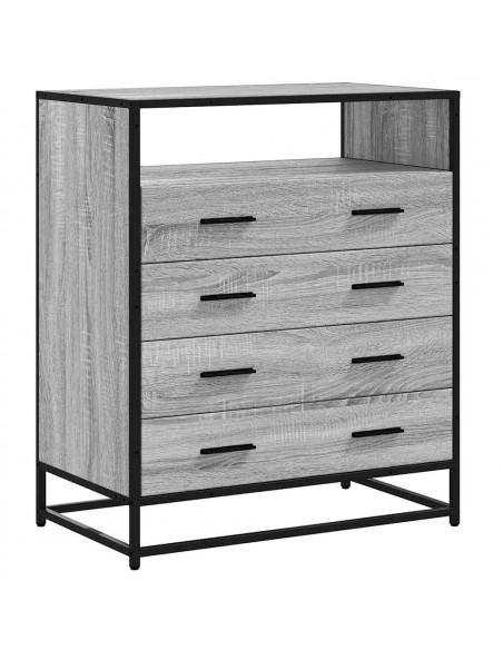 Cassettiera Grigio Sonoma 70x41x70 cm in Legno Multistrato