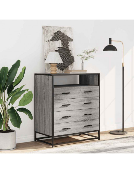 Cassettiera Grigio Sonoma 70x41x70 cm in Legno Multistrato