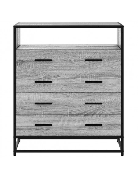 Cassettiera Grigio Sonoma 70x41x70 cm in Legno Multistrato