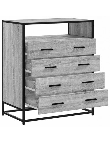 Cassettiera Grigio Sonoma 70x41x83,5 cm in Legno Multistrato