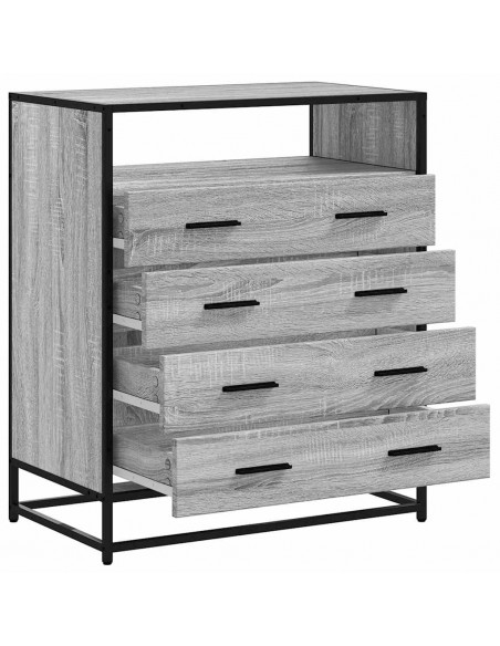 Cassettiera Grigio Sonoma 70x41x70 cm in Legno Multistrato
