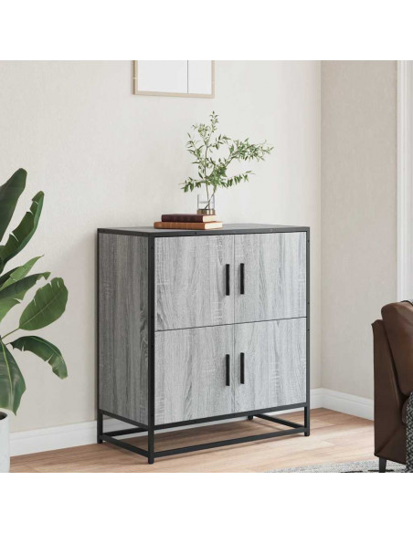Credenza Grigio Sonoma 68x35x76 cm in Legno Multistrato