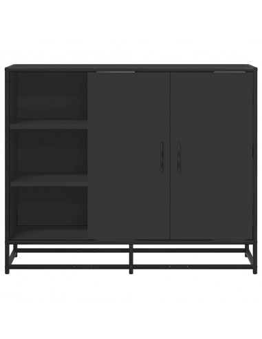 Credenza Nera 92x35x76 cm in Legno Multistrato