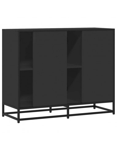 Credenza Nera 92x35x76 cm in Legno Multistrato