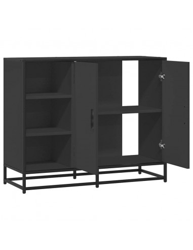 Credenza Nera 92x35x76 cm in Legno Multistrato