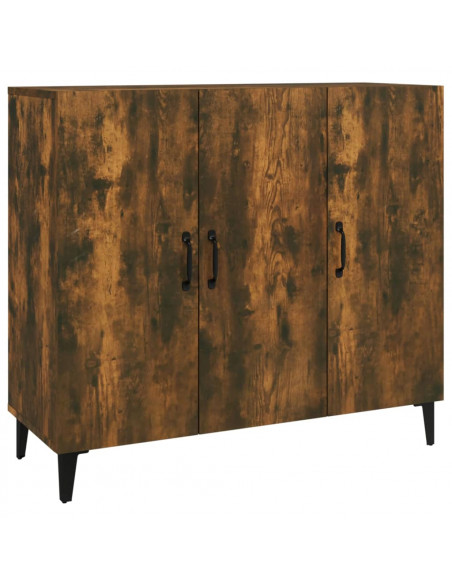 Credenza Rovere Fumo 90x34x80 cm in Legno Multistrato