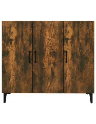 Credenza Rovere Fumo 90x34x80 cm in Legno Multistrato