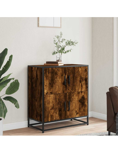 Credenza Rovere Fumo 68x35x76 cm in Legno Multistrato