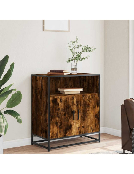 Credenza Rovere Fumo 68x35x76 cm in Legno Multistrato