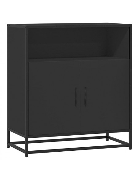 Credenza Rovere Nera 68x35x76 cm in Legno Multistrato