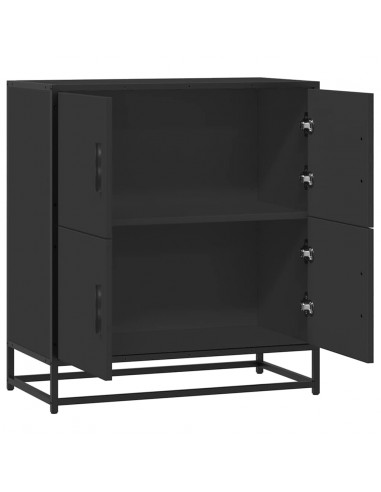 Credenza Rovere Nera 68x35x76 cm in Legno Multistrato