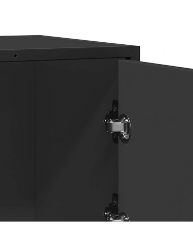 Credenza Rovere Nera 68x35x76 cm in Legno Multistrato