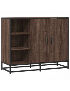 Credenza Rovere Marrone 92x35x76 cm in Legno Multistrato