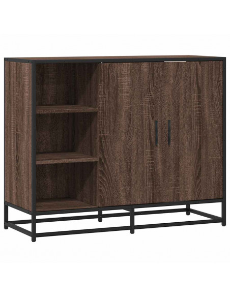 Credenza Rovere Marrone 92x35x76 cm in Legno Multistrato
