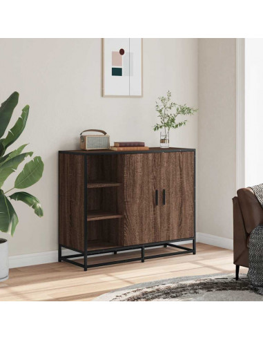 Credenza Rovere Marrone 92x35x76 cm in Legno Multistrato