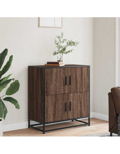 Credenza Rovere Marrone 68x35x76 cm in Legno Multistrato