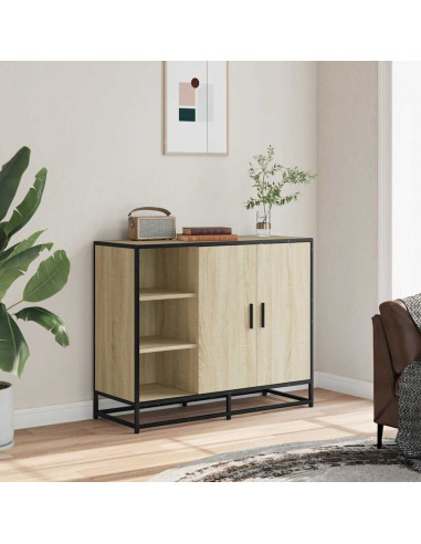 Credenza Rovere Sonoma 92x35x76 cm in Legno Multistrato