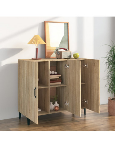 Credenza Rovere Sonoma 90x34x80 cm in Legno Multistrato