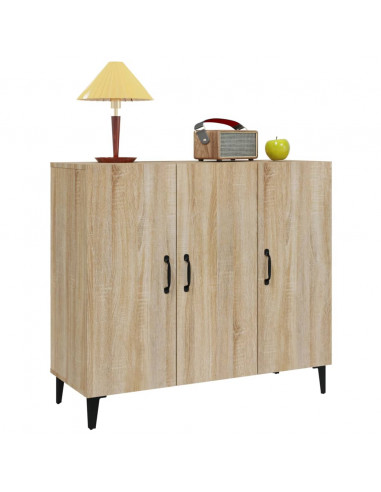 Credenza Rovere Sonoma 90x34x80 cm in Legno Multistrato